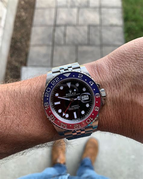 Rolex pepsi on wrist